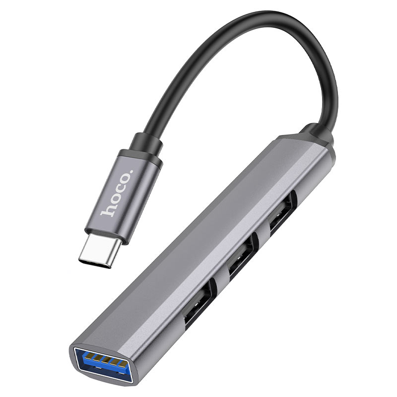USB-C хаб Hoco HB26 4-в-1 Grey (серый)