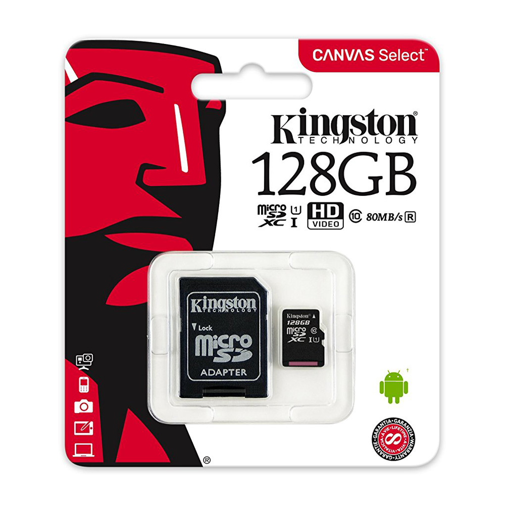 Карта памяти Kingston Canvas Select microSDXC 128 ГБ UHS-I U1 Карта памяти Kingston Canvas Select microSDXC 128 ГБ UHS-I U1