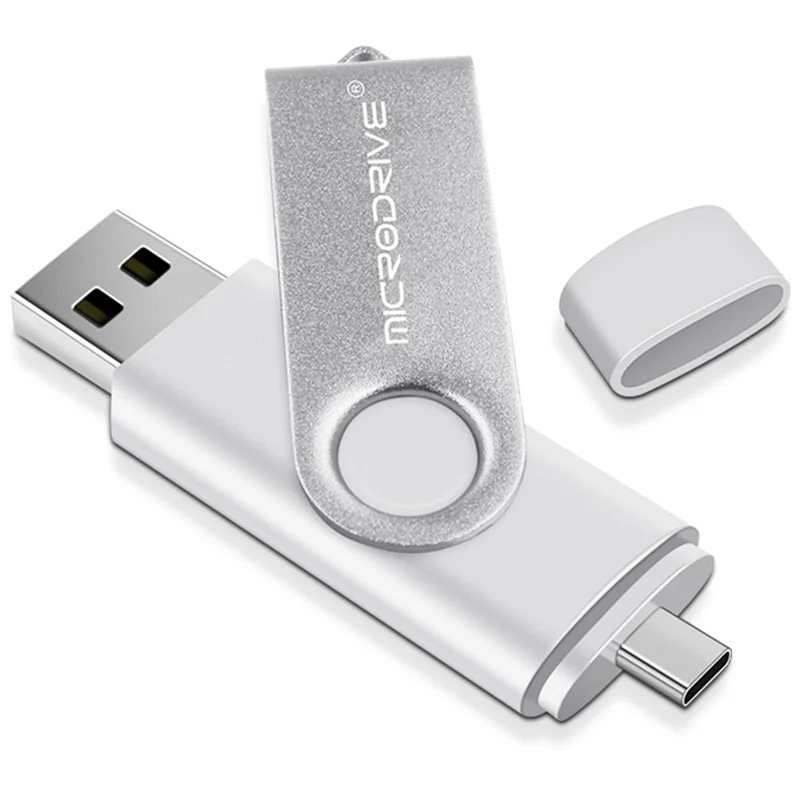 Флеш-накопитель MicroDrive 8 ГБ USB-A + USB Type-C White
