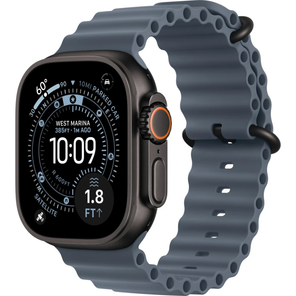 Apple Watch Ultra 3 (2025) 49mm Black Titanium Case with Anchor Blue Ocean Band Apple Watch Ultra 3 (2025) 49mm Black Titanium Case with Anchor Blue Ocean Band