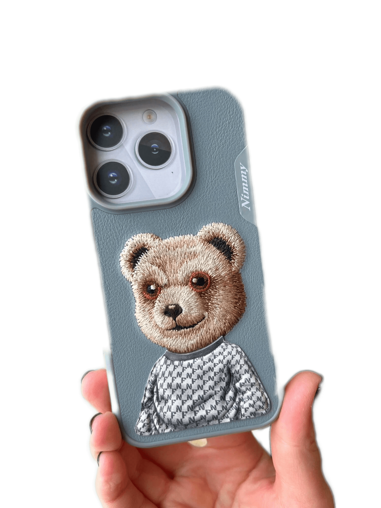 Чехол с вышивкой для Apple iPhone 15 Pro/Pro Max Nimmy Мишка Чехол с вышивкой для Apple iPhone 15 Pro/Pro Max Nimmy Мишка