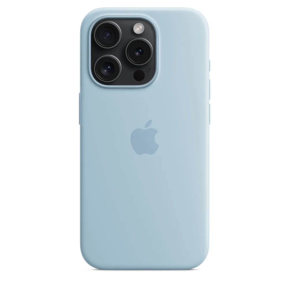 Чехол силиконовый МagSafe для iPhone 15 Pro/Pro Max Light Blue ReF Чехол силиконовый МagSafe для iPhone 15 Pro/Pro Max Light Blue ReF