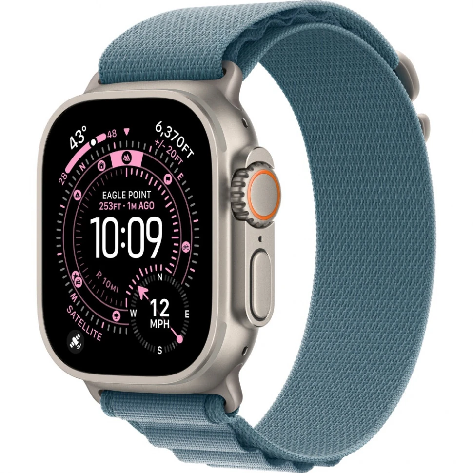 Apple Watch Ultra 3 (2025) 49mm Natural Titanium Case with Light Blue Alpine Loop Large Apple Watch Ultra 3 (2025) 49mm Natural Titanium Case with Light Blue Alpine Loop Large
