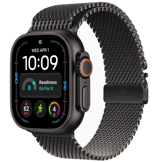 Apple Watch Ultra 4 49mm LTE Black Titanium Case with Black Titanium Milanese Loop (M)