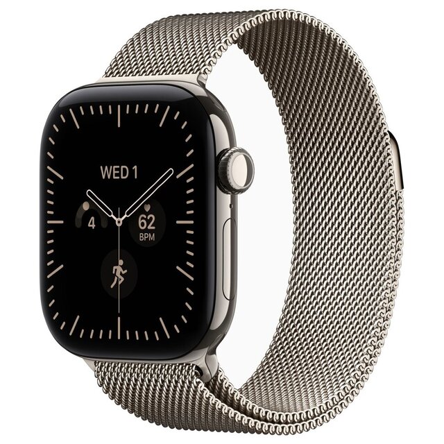 Apple Watch Series 12 42 мм MJGH4 Natural Titanium с ремешком Natural Milanese Loop