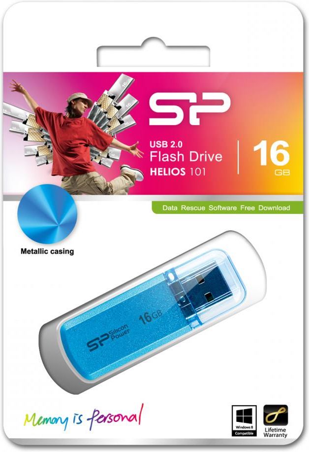 Флеш-накопитель Silicon Power Helios 101 16 ГБ USB 2.0 Ocean Blue