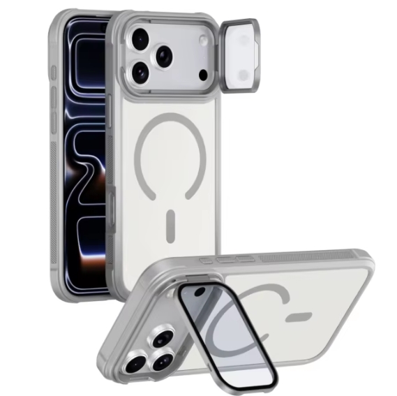 Чехол New Case с подставкой для iPhone 17 Pro Max Серый Чехол New Case с подставкой для iPhone 17 Pro Max Серый