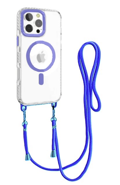 Чехол Clear Cover с MagSafe и ремешком для iPhone 15 Pro Max Синий Чехол Clear Cover с MagSafe и ремешком для iPhone 15 Pro Max Синий